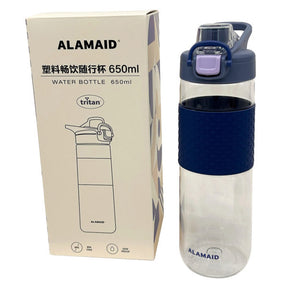 Blue 24 Oz Plastic Water Bottle with Safety Lock