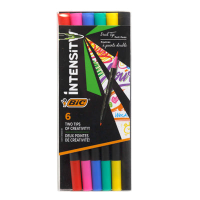 Bic Intensity Dual Tip Felt Pens 6pk Two Tips Of Creativity Peggable
