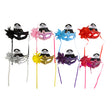 Mask Carnivale 8ast Clrs W/temple Gem & Side Accent Flower/feather Party Header
