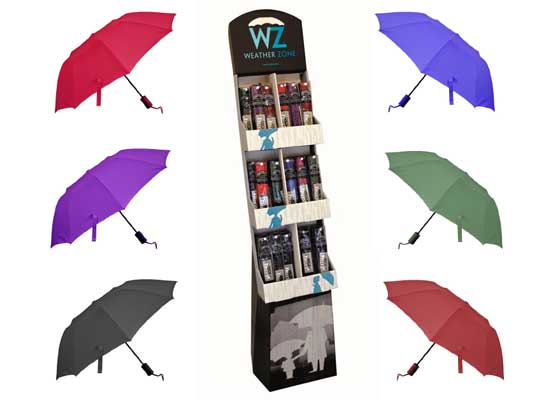 WeatherZone 42'' Arc Super Mini Umbrellas w/ Display
