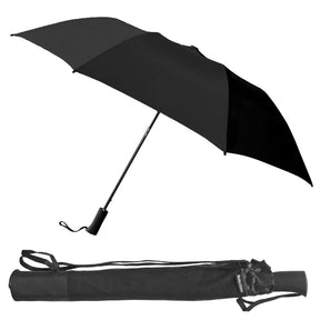 Weather Station 56" Black Automatic Folding Golf Umbrellas