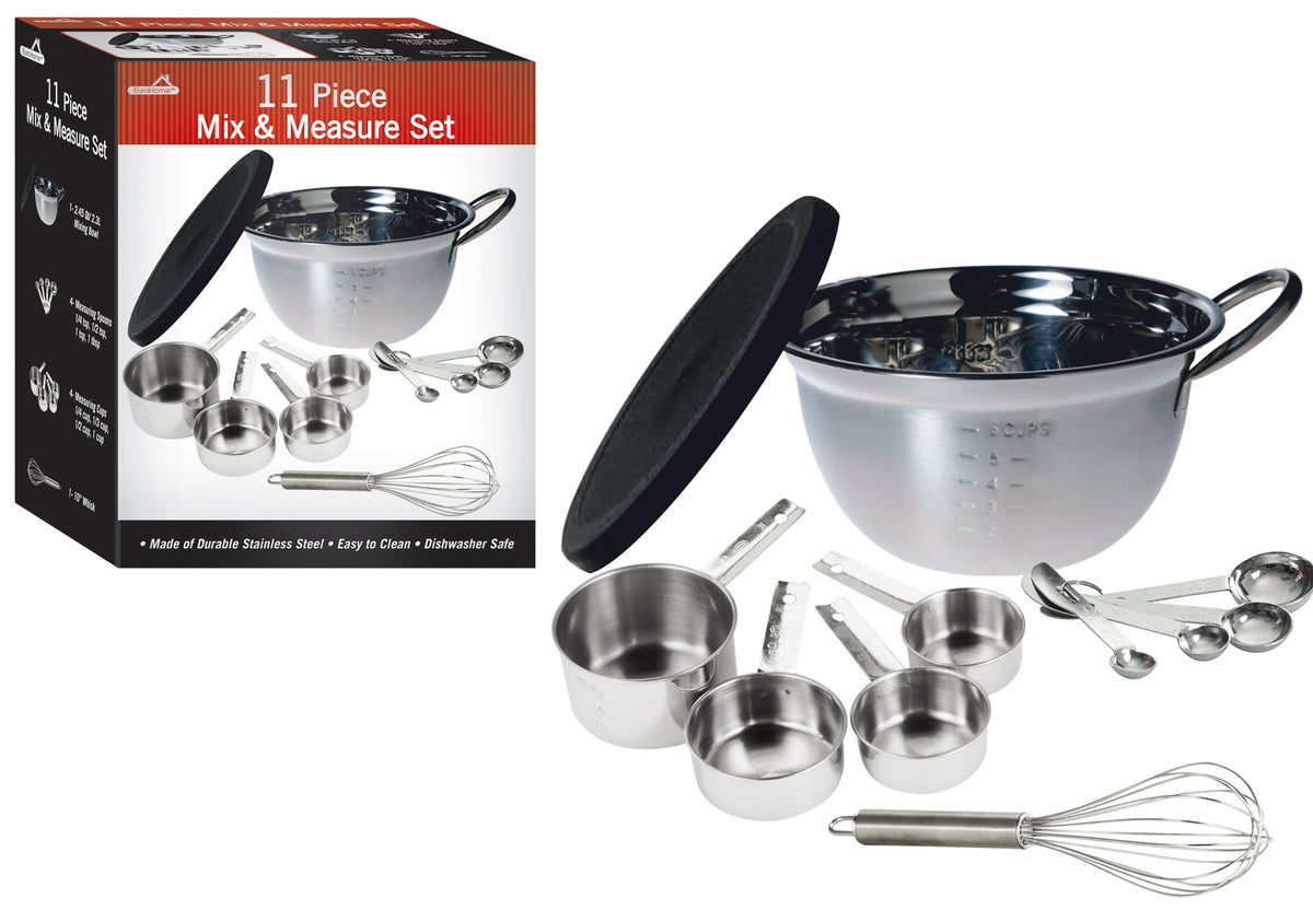 11-Piece Stainless Steel Mix & Measure Sets