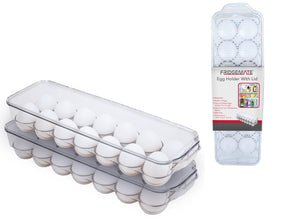 Fridgemate 14 Ct. Stackable Egg Storage Holders w/ Clear Protective Lid