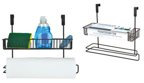 Pantrymate Hanging Storage Cabinet Baskets w/ Paper Towel Holder