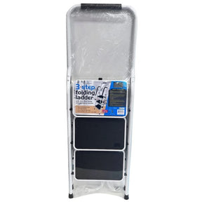 3 Step Folding Ladder with Anti-Slip Pedal and Handgrip Handle