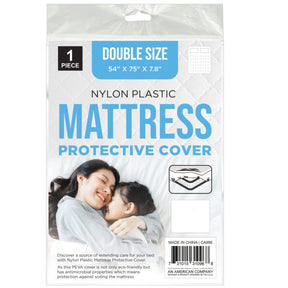 Double Size Mattress Nylon Plastic Protective Cover 54" x 75" x 7.8"