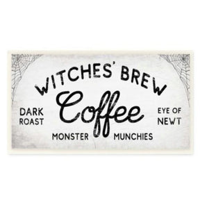 Witches' Brew Coffee Halloween Wall Plaque Kitchen Decor
