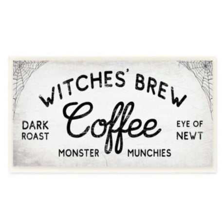Witches' Brew Coffee Halloween Wall Plaque Kitchen Decor