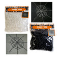 Spider Web 70in / 6ft White/ Black Tinsel Feel Hlwn Hdr