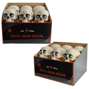 Skull Head W/alive Looking Eyes 6.3x7.87x6.46in Bone Color In 12pc Pdq/ht