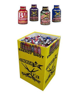 Energy Shots 192pc 4 Assorted Flavors 2oz Xtra Stacker 2 Floor Display