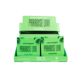 City Color Paradise Love Green 9 Color Eyeshadow Compact with Mirror in Countertop Display
