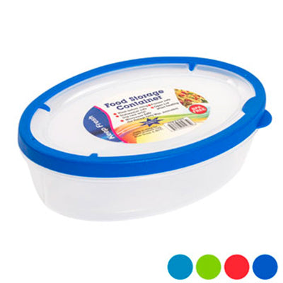 Food Storage Container Oval Rubber Rim On Lid 800ml