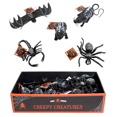 Creepy Creature Black W/white Bone Print 6ast In 24pc Pdq Hlwn/ht