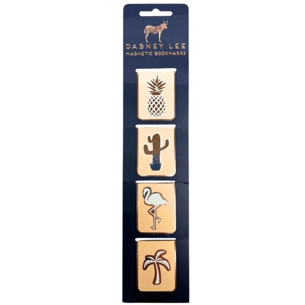 Dabney Lee 4 pack Magnetic Bookmark Clips w/ Rose Gold Design