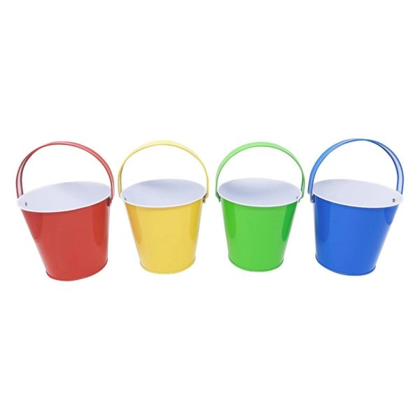 5" x 4.75"  Tin Buckets in 4 Assorted Colors