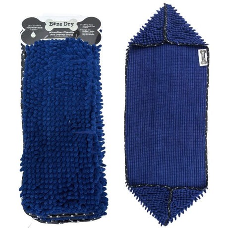 Bone Dry Chenille Pet Drying Towel in Navy