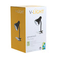 Lamp Desk Led Clipon Gooseneck Gloss Black 10w=40w 14inch V-light