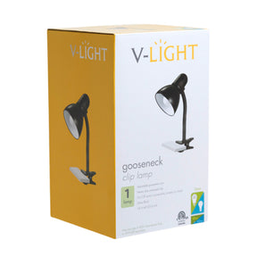 Lamp Desk Led Clipon Gooseneck Gloss Black 10w=40w 14inch V-light