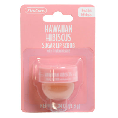 Lip Scrub .34oz Hawaiian Hibiscus W/hyaluronic Acid  Jar Spa Luxury Carded Peggable
