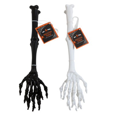 Skeleton Tongs 2pk 11.3in Blk/white Ea Set W/hlwn Ht