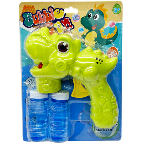 Manual Action Dinosaur-Shaped Bubble Gun with Bubbles