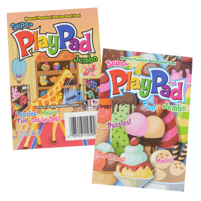 Activity Book Play Pad Super Jumbo Maze/puzzle/connect Dots 4 Asstd In 24pc Pdq