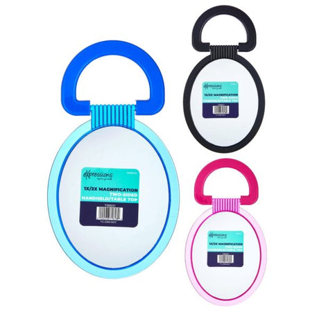 Expressions Oval Dual Sided Magnifier Handheld Mirror in Assorted Colors