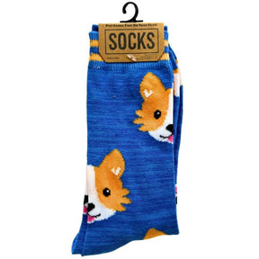 Corgi Dog Crew Sock Adult Size 6-12
