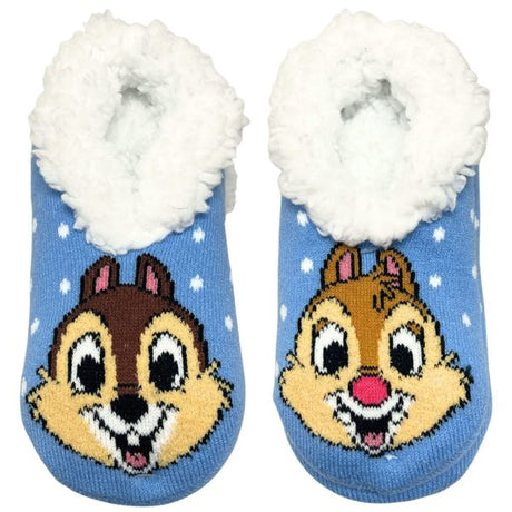Fuzzy Babba 1 Pack Ladies Chip and Dale Teddy Fur Slippers in Size 4-10