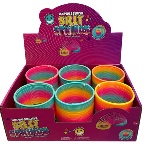 Jumbo Silly Springs Rainbow Coil Spring Toy in PDQ Display