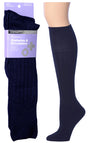 Women's Navy Blue Diabetic Knee High Socks - Size 9-11 - 2-Pair Packs