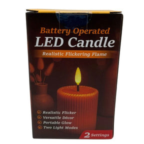 4.5" Tall Battery-Operated Realistic Brown Flickering LED Candle with 2 Settings