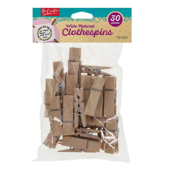 Leisure Arts 30pc Wooden Clothespins