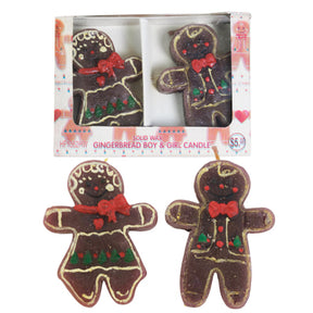 Gingerbread Boy & Girl Candle 2pk Solid Wax Pp 5.00