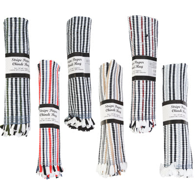 Paper Stripe Chindi Rug 24in X 40in Assorted Colors