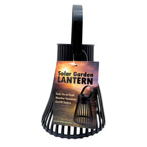 5.5" Black Slatted Solar Powered LED Lantern