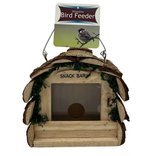 6" x 9" Log Cabin Bird Feeder with Plastic Window