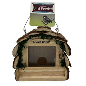 6" x 9" Log Cabin Bird Feeder with Plastic Window