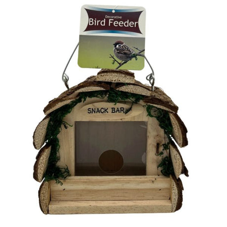 6" x 9" Log Cabin Bird Feeder with Plastic Window