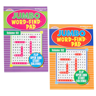 Word Find Jumbo Flip Pad 160 Pg 2 Titles In Counter Display