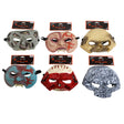 Mask Half Face 6asst Spooky Styles Rubber Pvc/ Ea Tie-on Hlwn Hdr Card