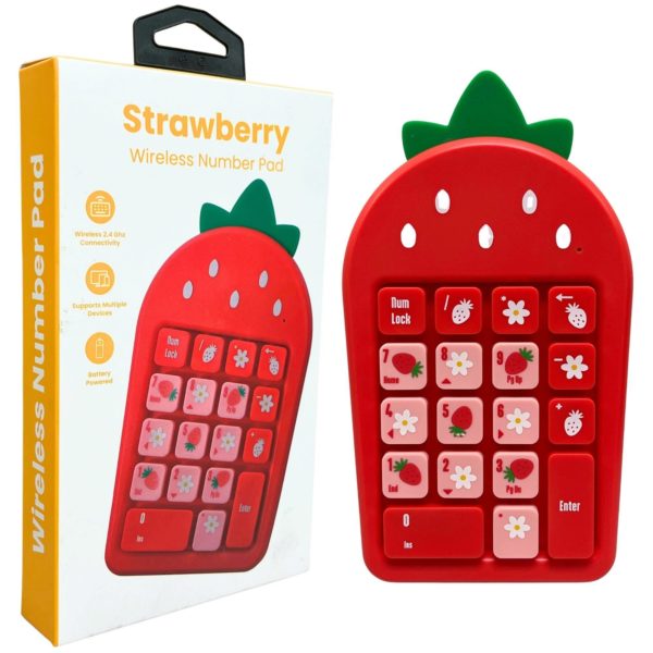 iJoy Wireless Molded Strawberry Number Pad for Laptops and Computers