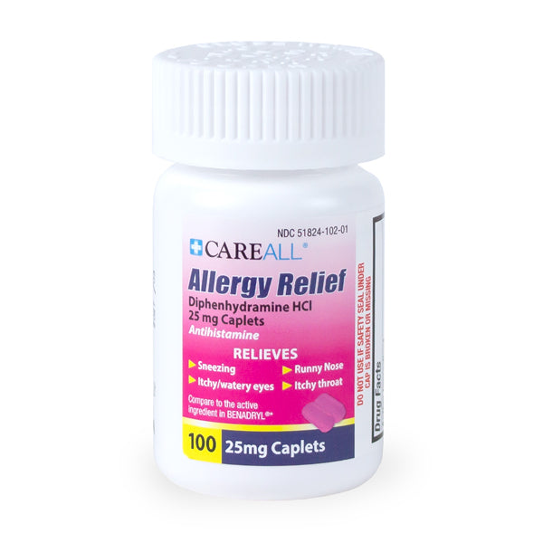 CareALL Diphenhydramine Caplets, 100/bt