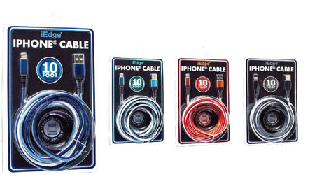 10-Ft. iPhone Lightining Fabric Cables - Assorted Colors