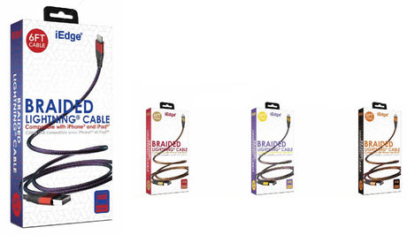 6-Ft. Fabric iPhone Lightning Braided Cables w/ Metallic Trim