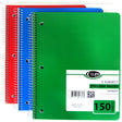 5-Subject College Ruled Spiral Notebooks - Assorted Colors - 150 Sheets
