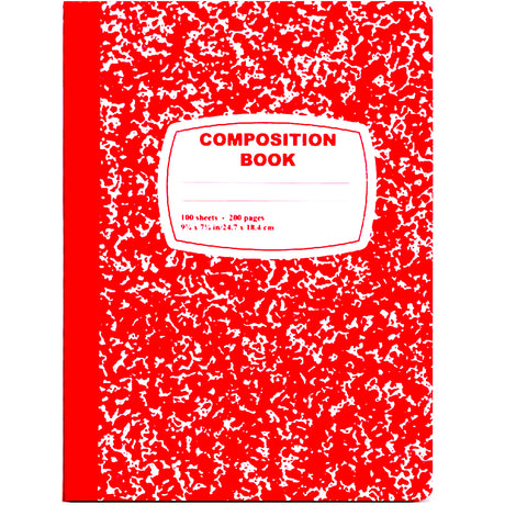 Red Marbled Composition Notebooks - 100-Sheet