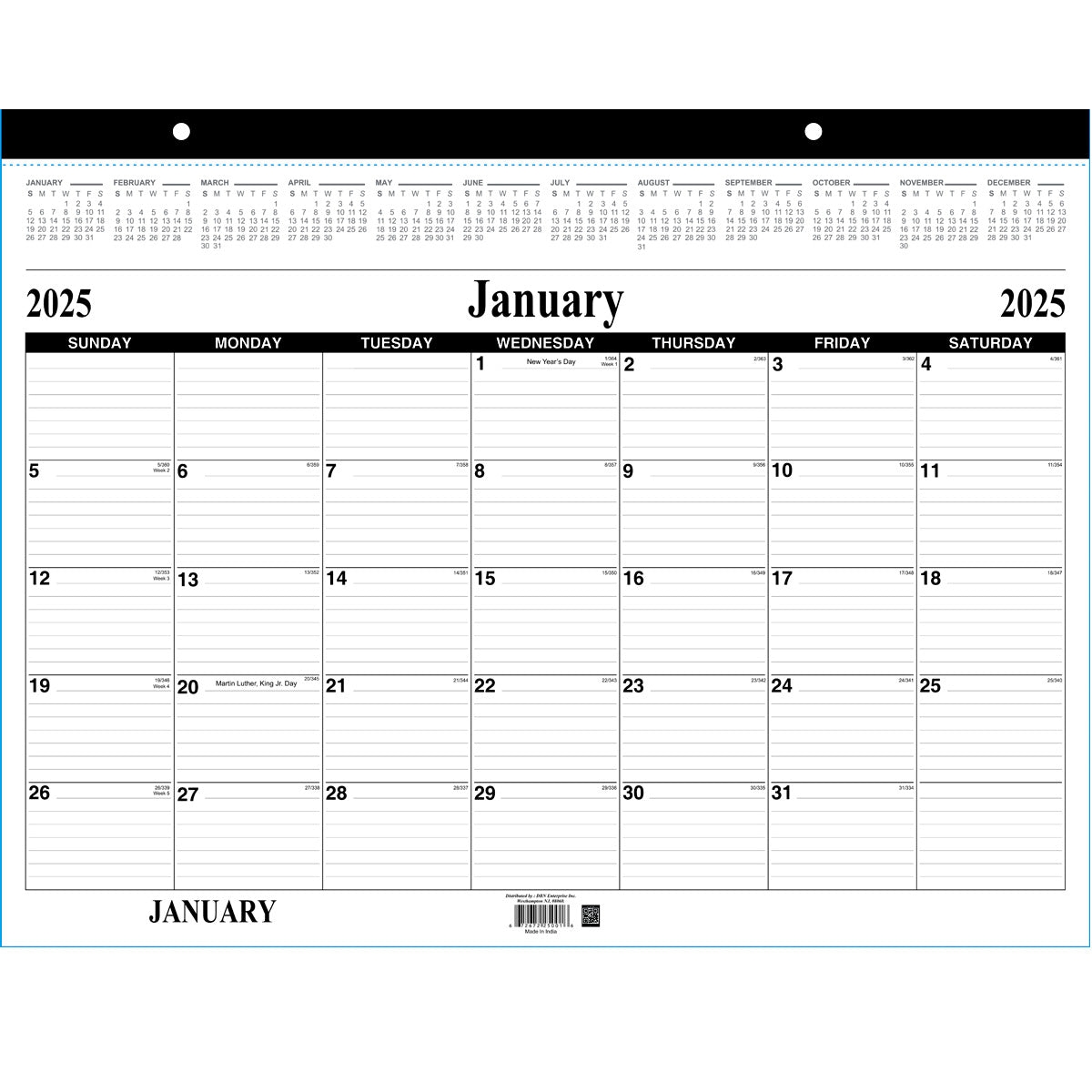 2025 Desk Blotter Calendar - 22" x 17"