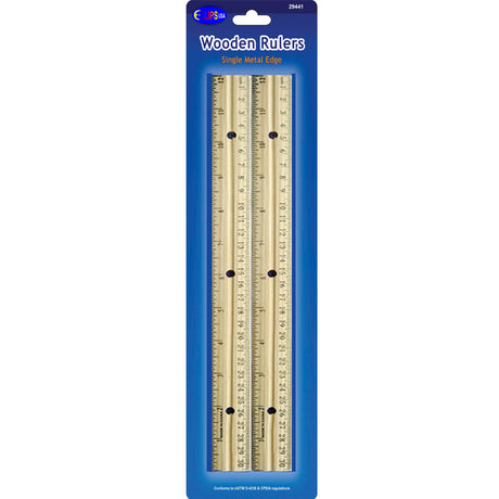 12" Wood Ruler w/ Metal Edges - 2-Pack